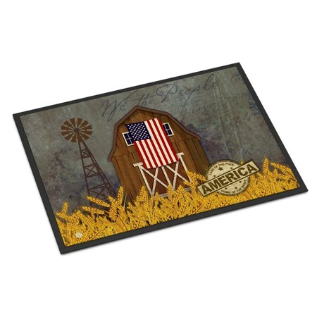 Carolines Treasures 24 x 36 in. Patriotic Barn Land of America Indoor or Outdoor Mat VHA3036JMAT